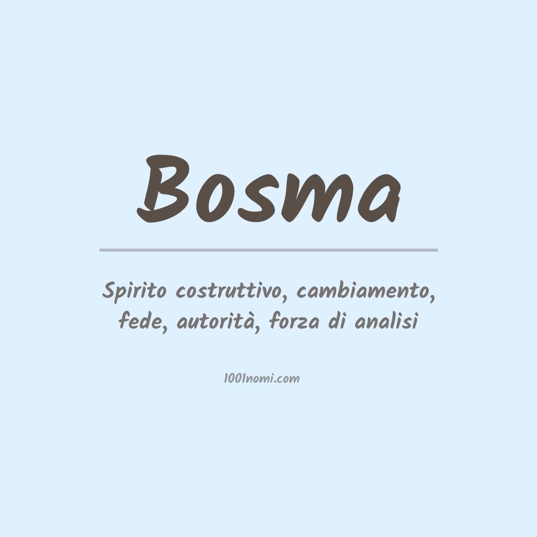 Significato del nome Bosma