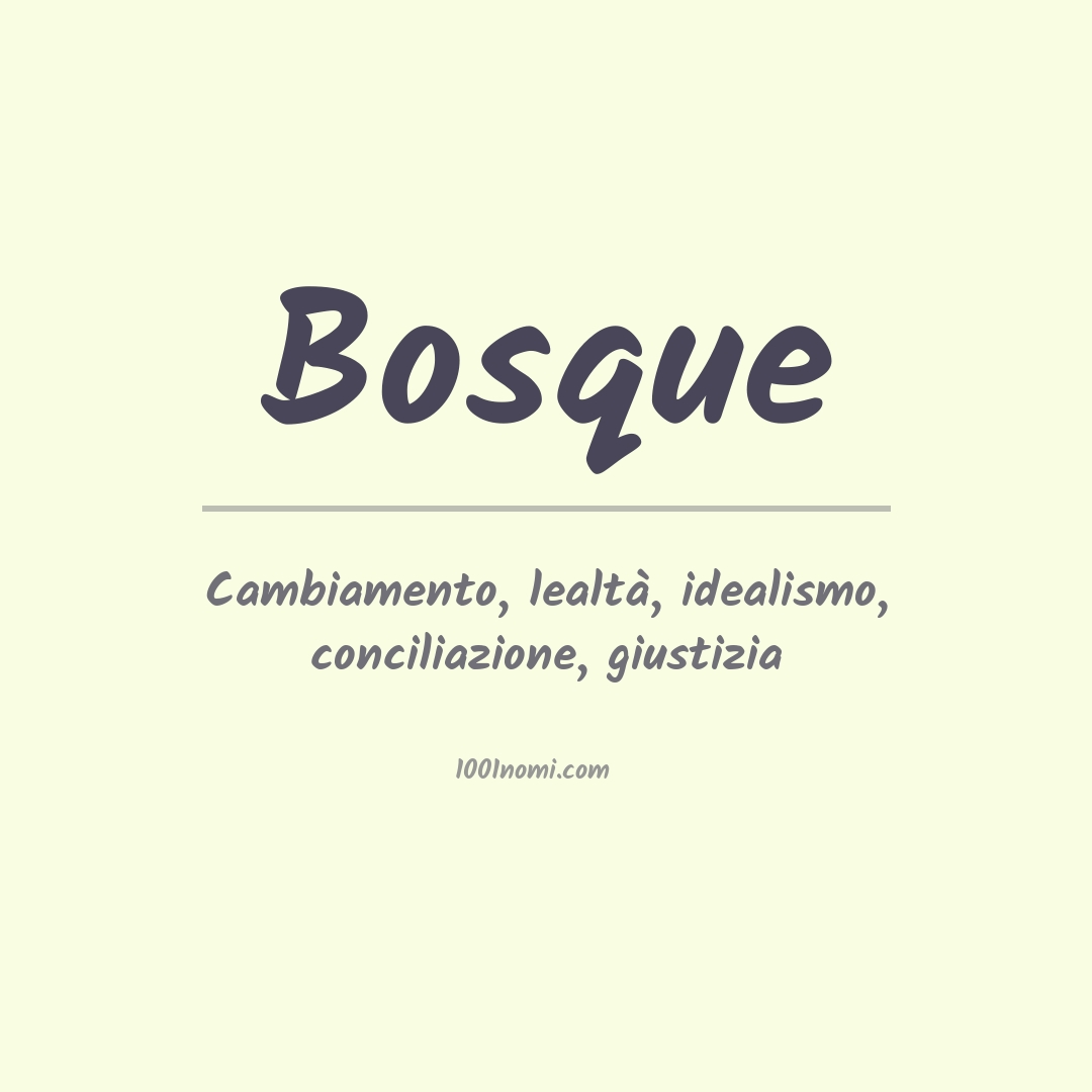 Significato del nome Bosque