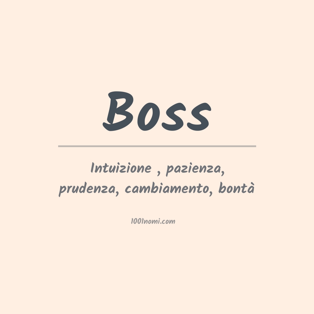 Significato del nome Boss