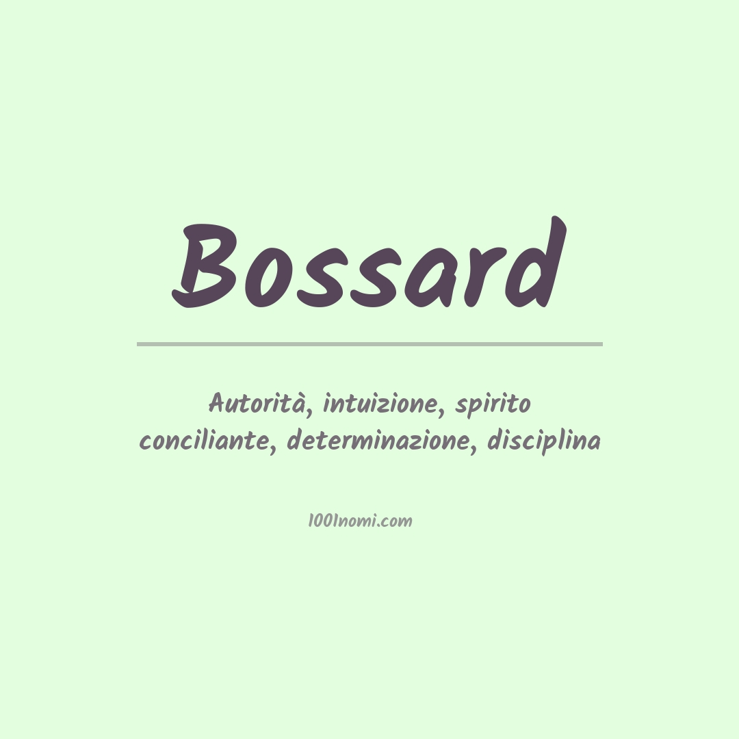 Significato del nome Bossard