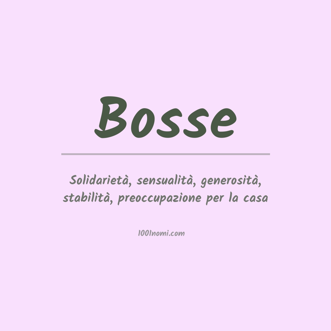 Significato del nome Bosse