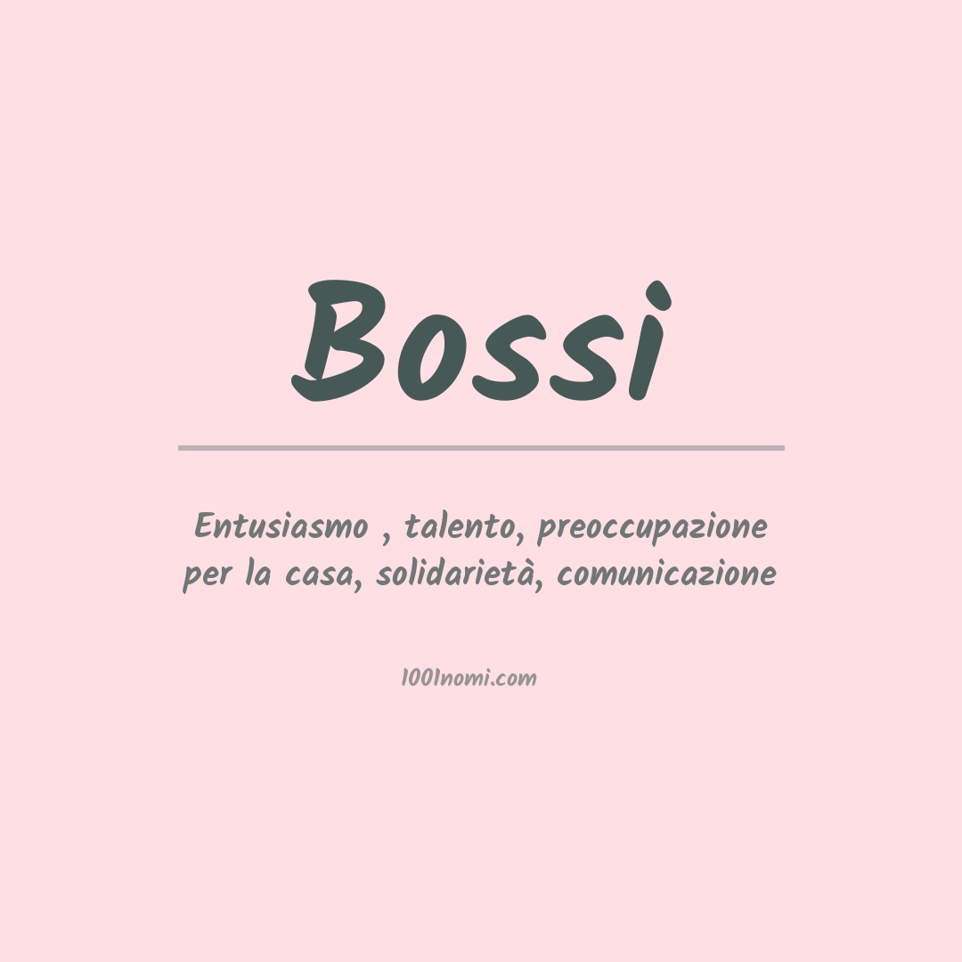 Significato del nome Bossi