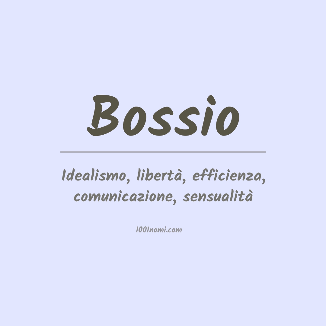 Significato del nome Bossio