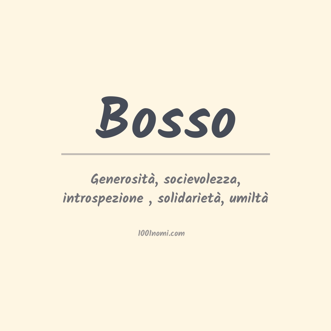 Significato del nome Bosso