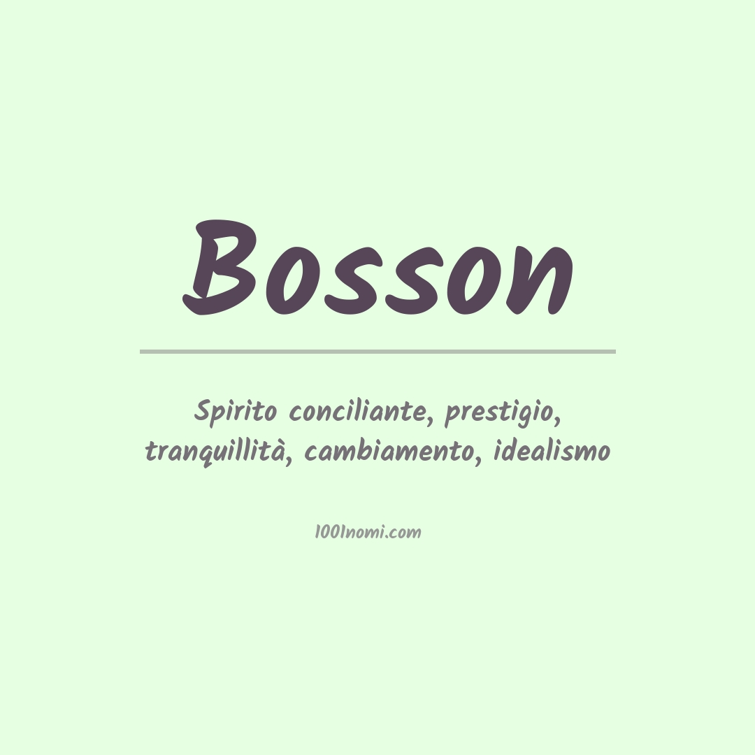 Significato del nome Bosson
