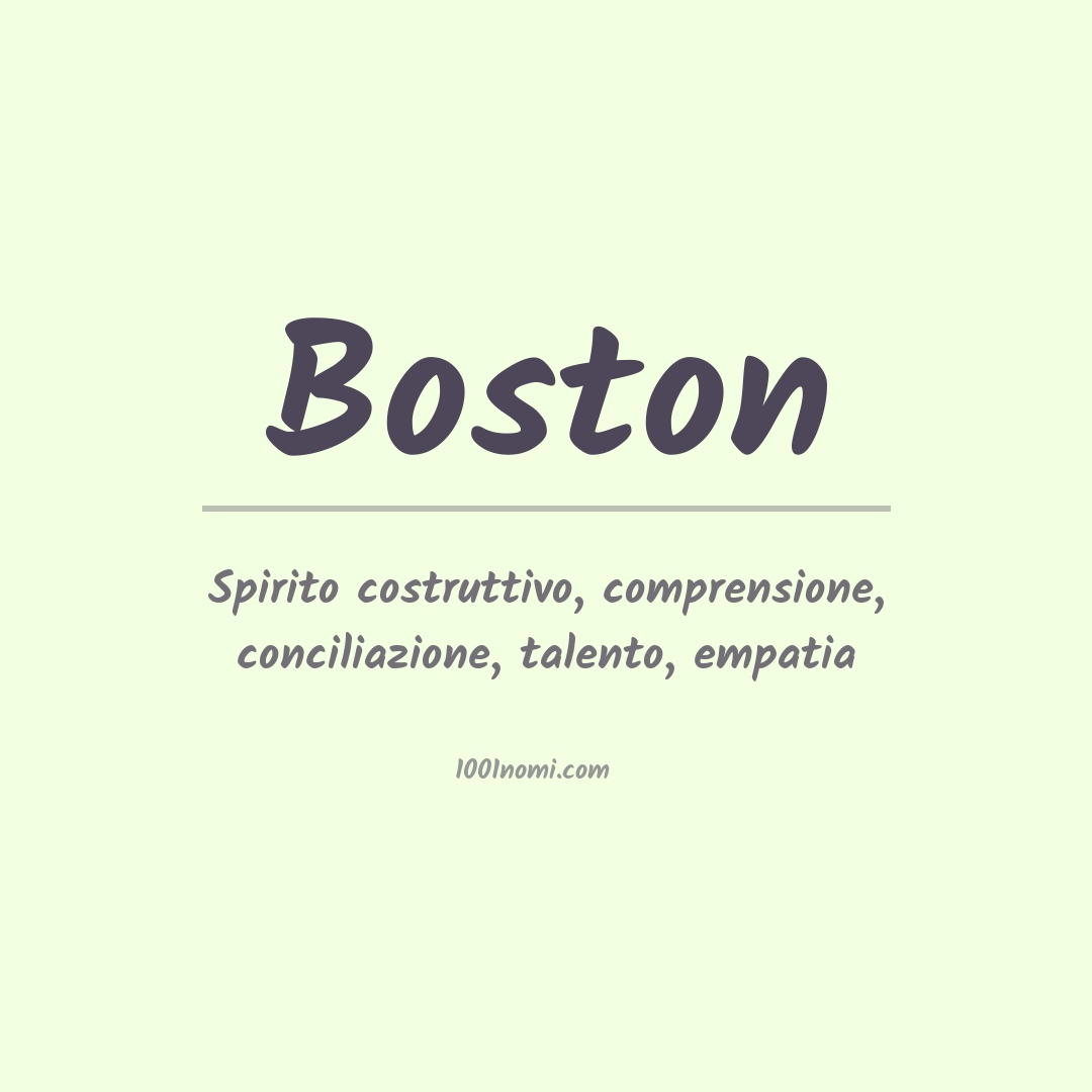 Significato del nome Boston