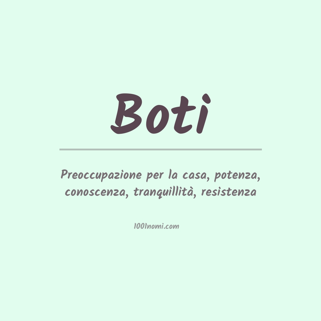 Significato del nome Boti Significato del nome Boti