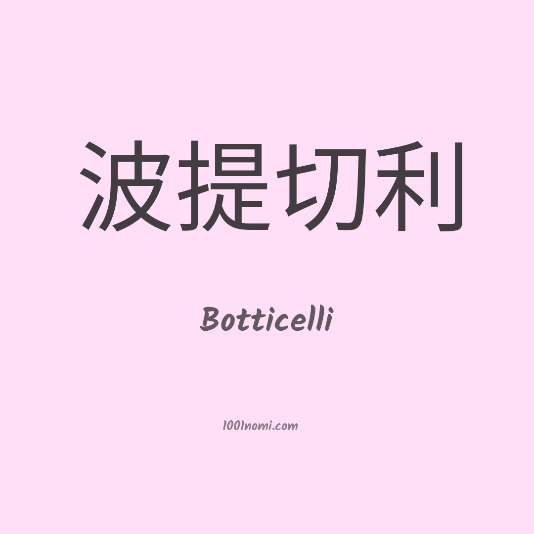 Botticelli in cinese Botticelli in cinese