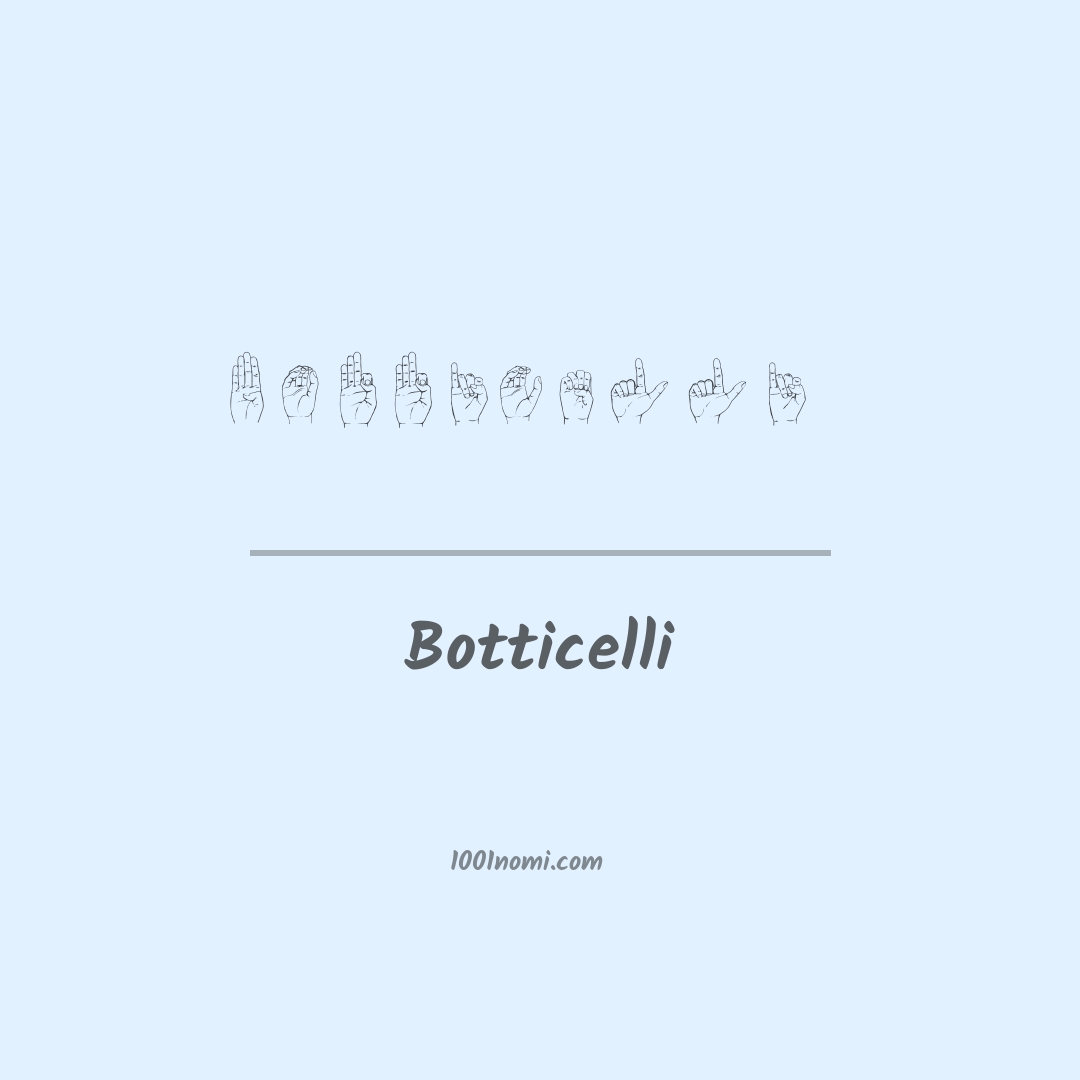 Botticelli nella lingua dei segni Botticelli nella lingua dei segni