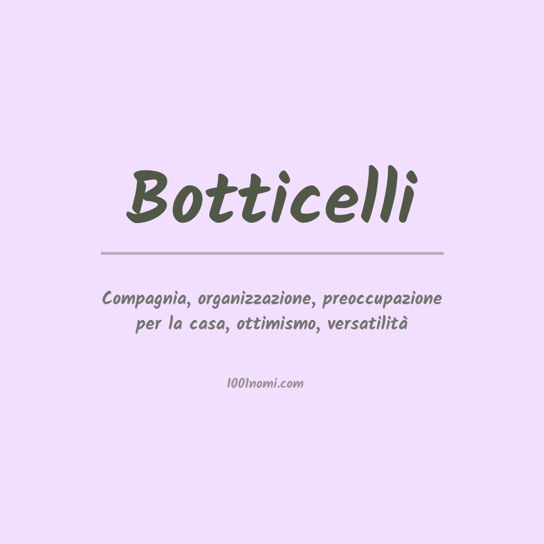 Significato del nome Botticelli Significato del nome Botticelli