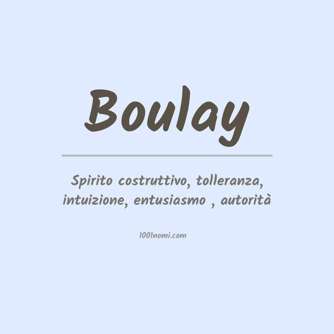 Significato del nome Boulay