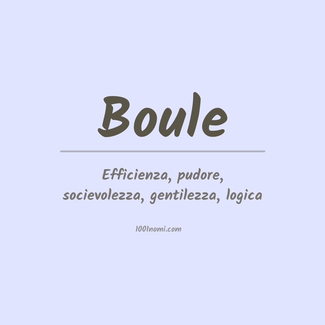 Significato del nome Boule