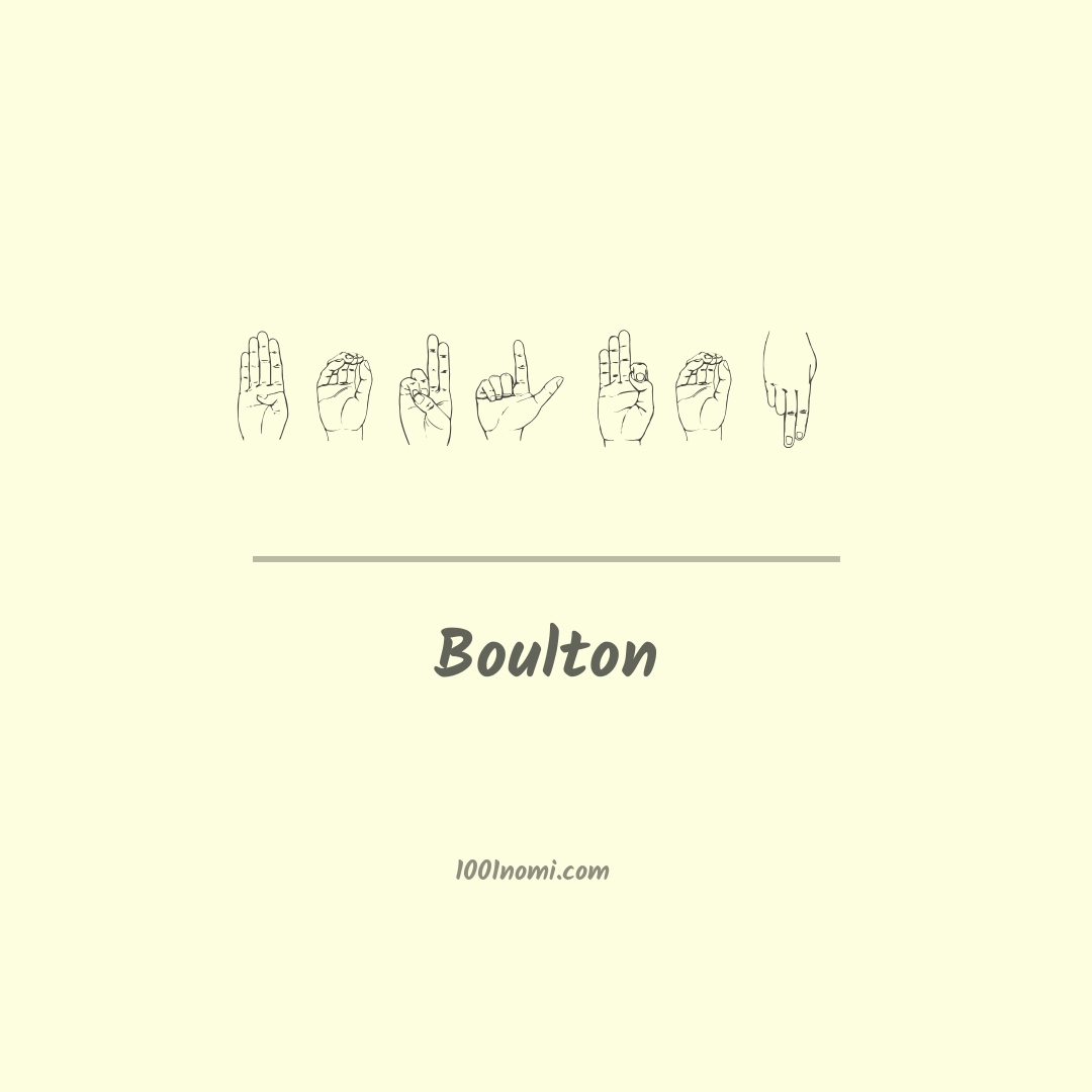 Boulton nella lingua dei segni