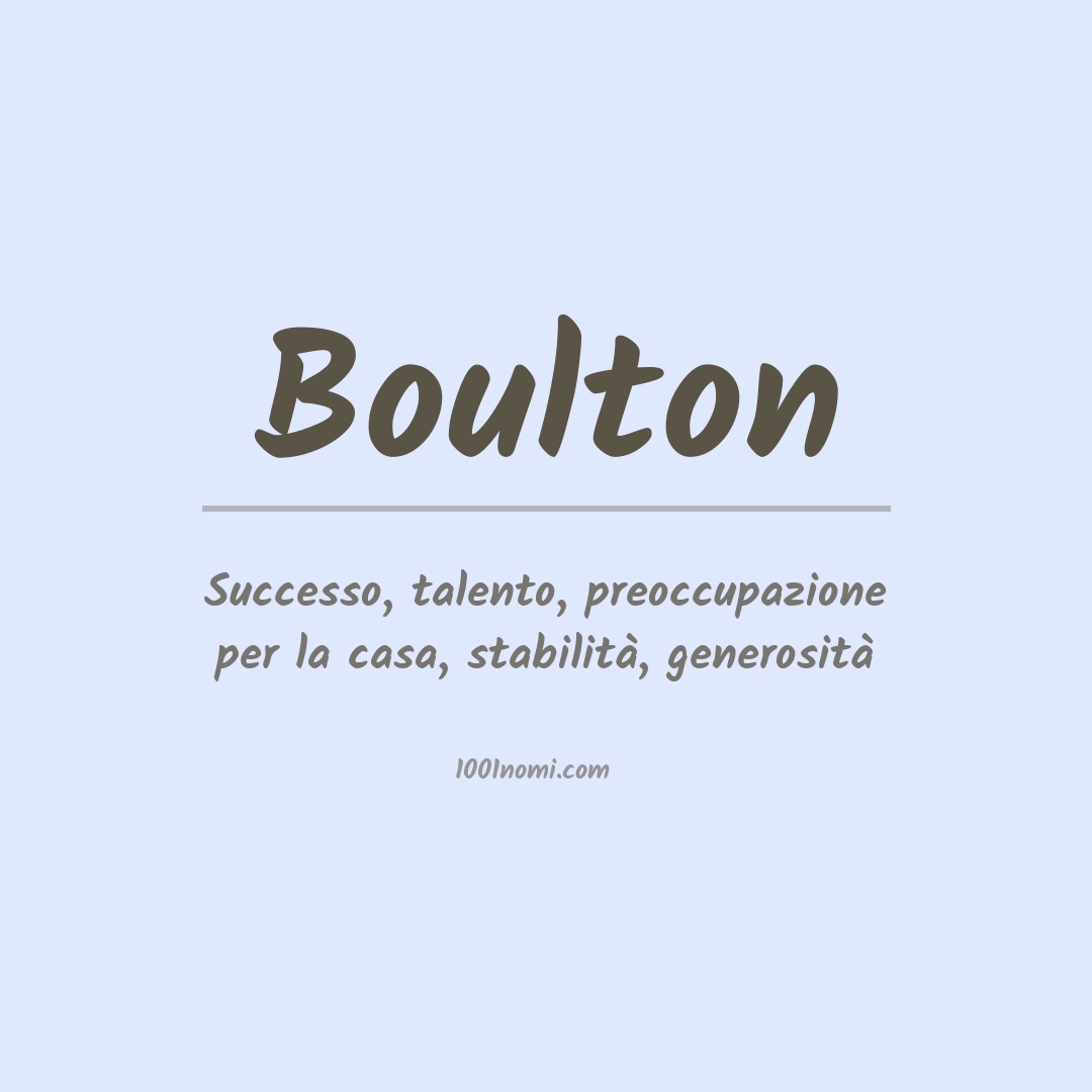 Significato del nome Boulton