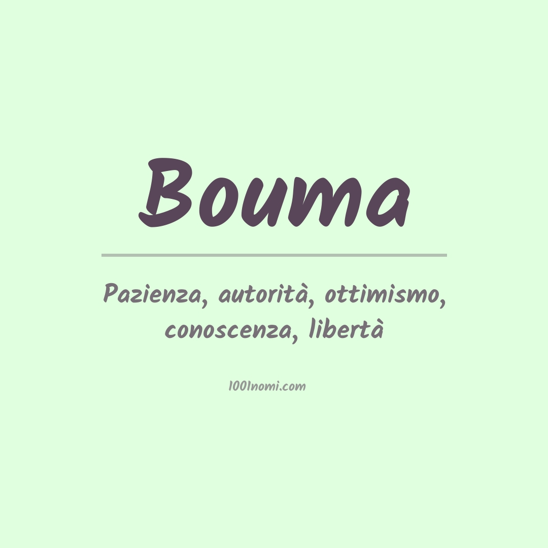 Significato del nome Bouma