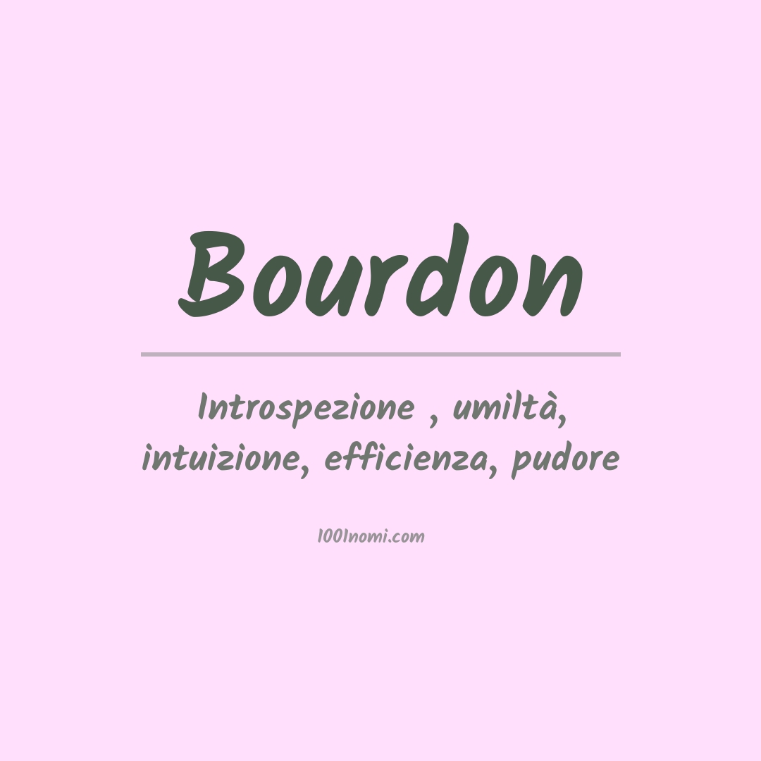 Significato del nome Bourdon