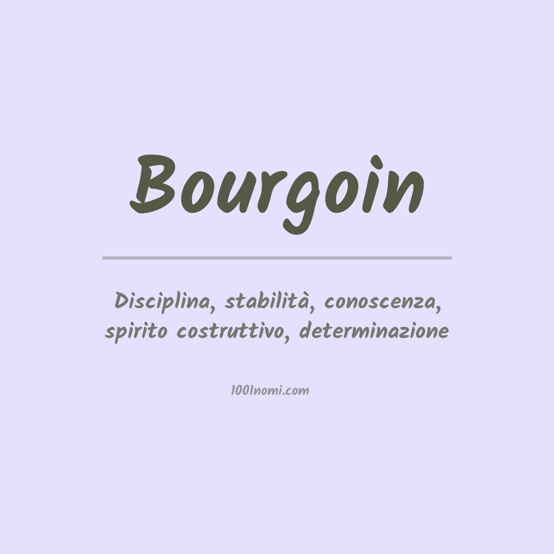 Significato del nome Bourgoin