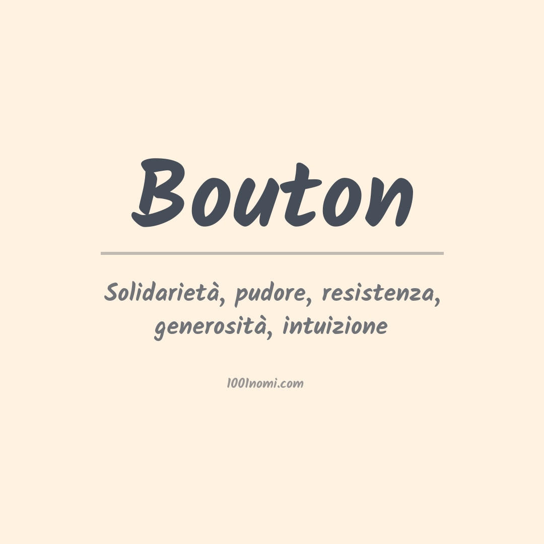 Significato del nome Bouton