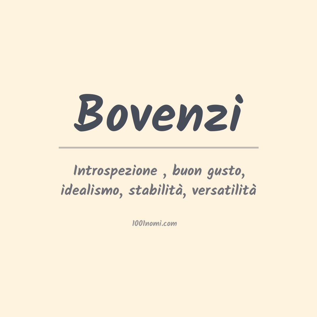 Significato del nome Bovenzi