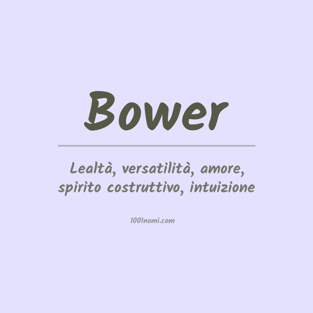 Significato del nome Bower