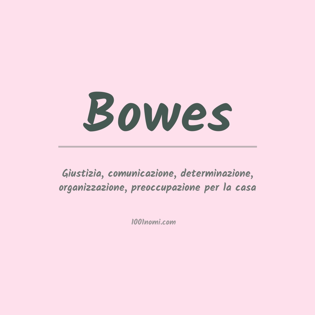 Significato del nome Bowes