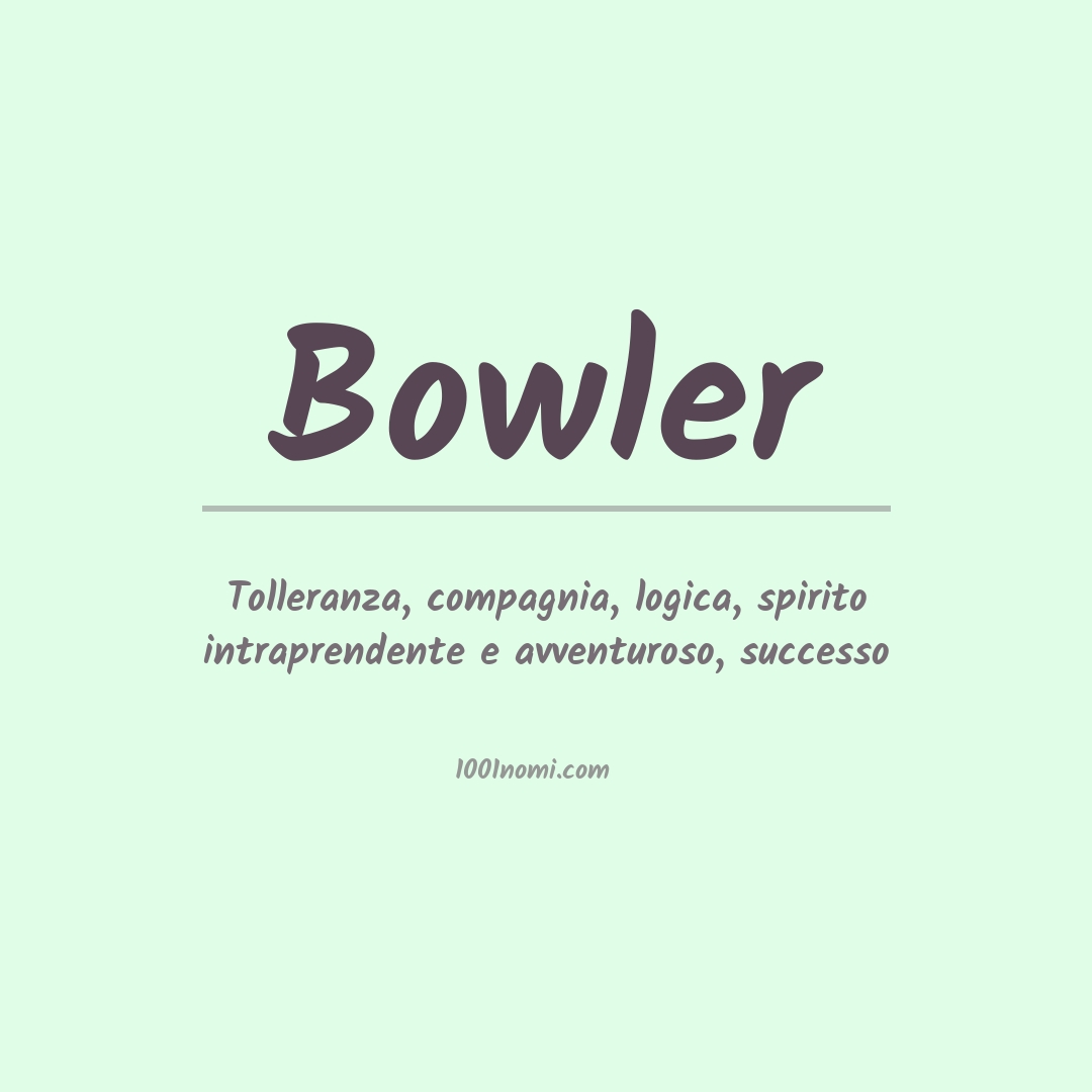 Significato del nome Bowler