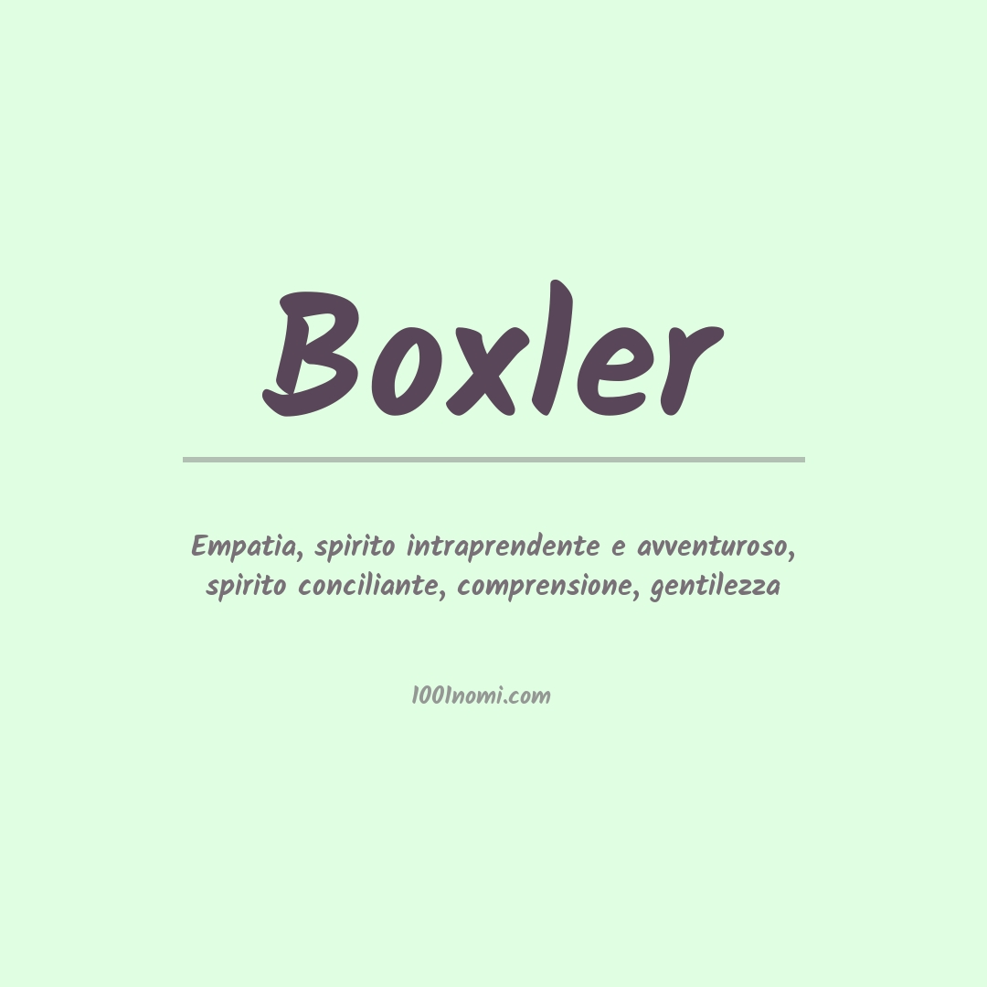 Significato del nome Boxler