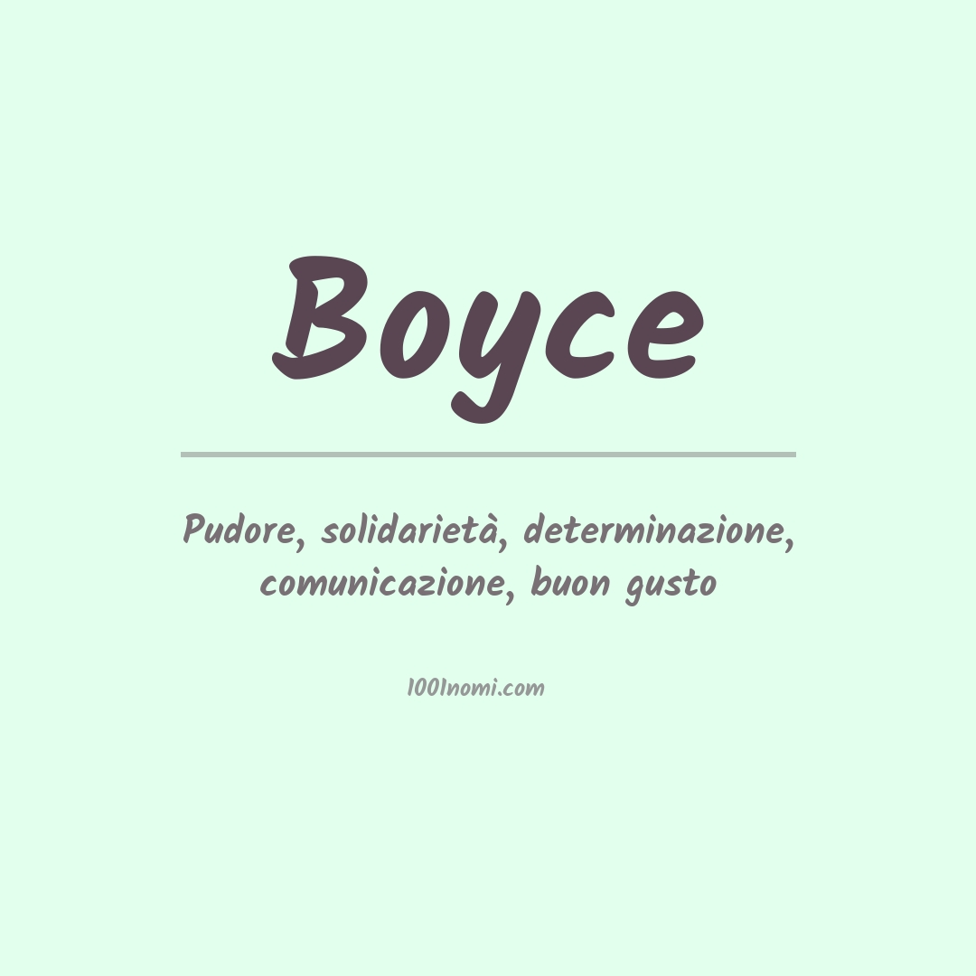 Significato del nome Boyce