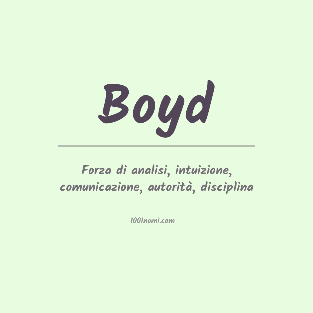 Significato del nome Boyd