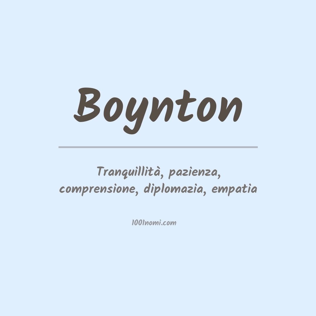 Significato del nome Boynton