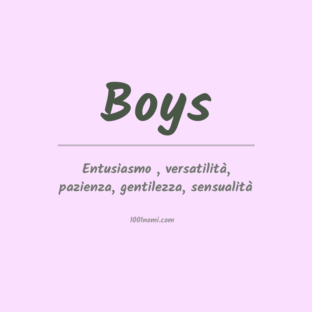 Significato del nome Boys