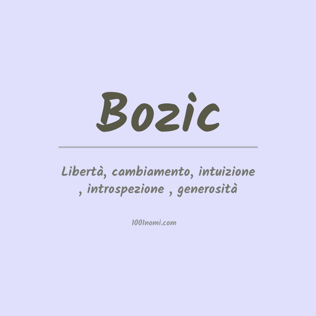 Significato del nome Bozic