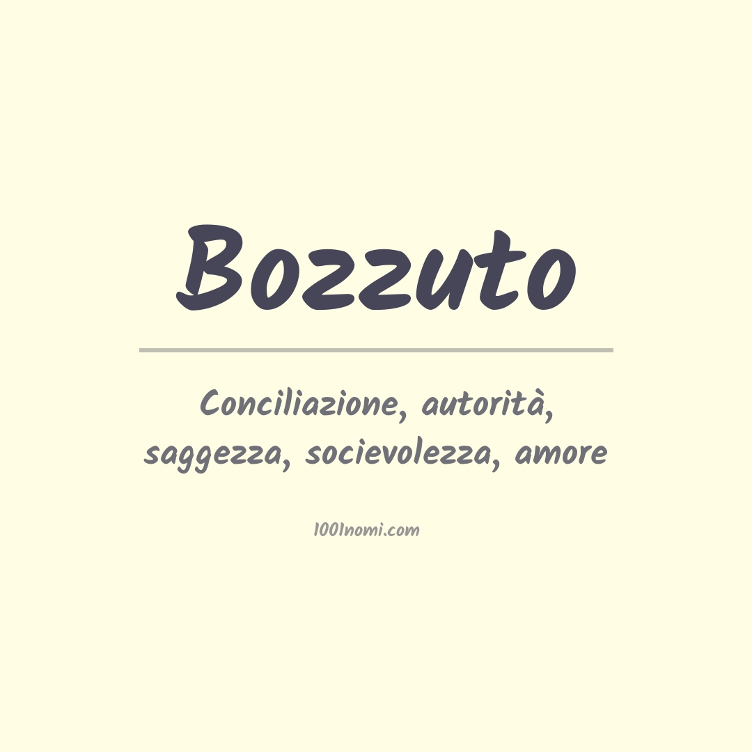 Significato del nome Bozzuto