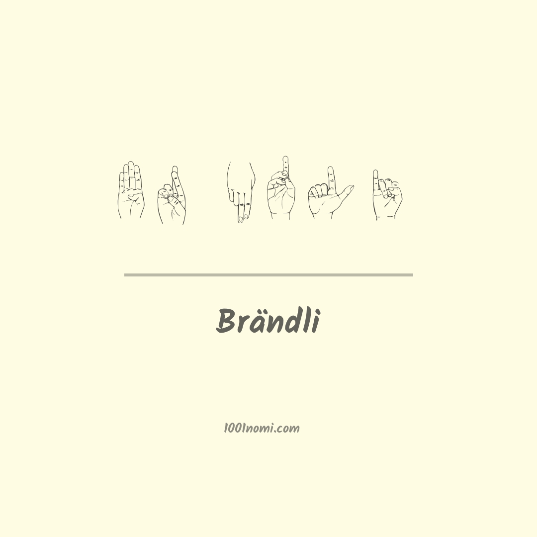 Brändli nella lingua dei segni