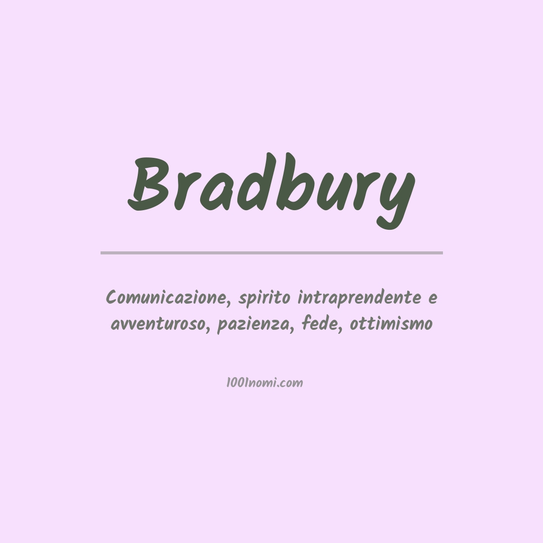 Significato del nome Bradbury