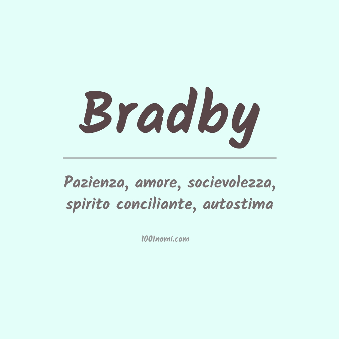 Significato del nome Bradby