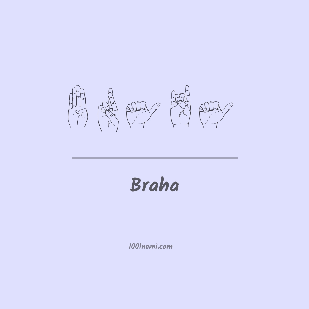 Braha nella lingua dei segni Braha nella lingua dei segni