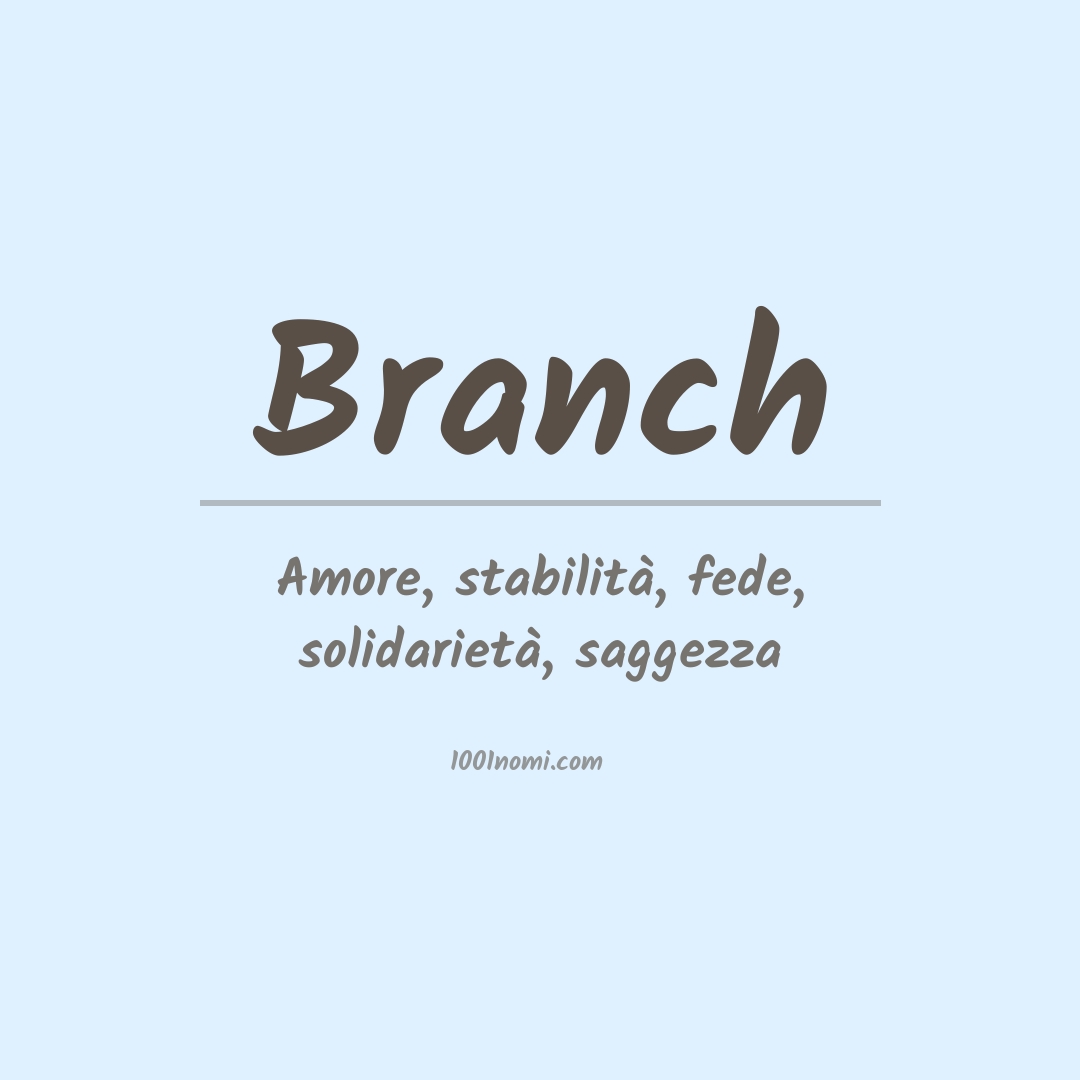 Significato del nome Branch