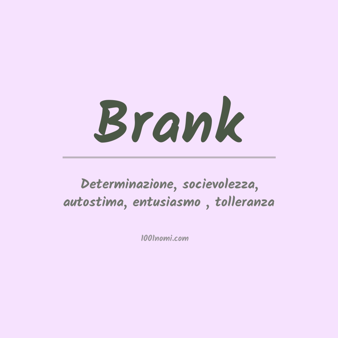 Significato del nome Brank