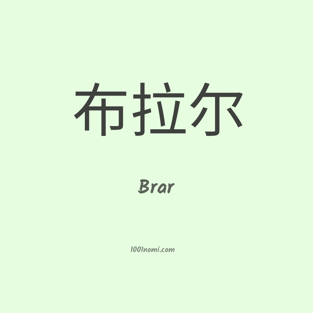 Brar in cinese Brar in cinese