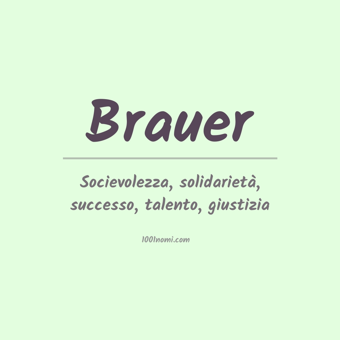 Significato del nome Brauer