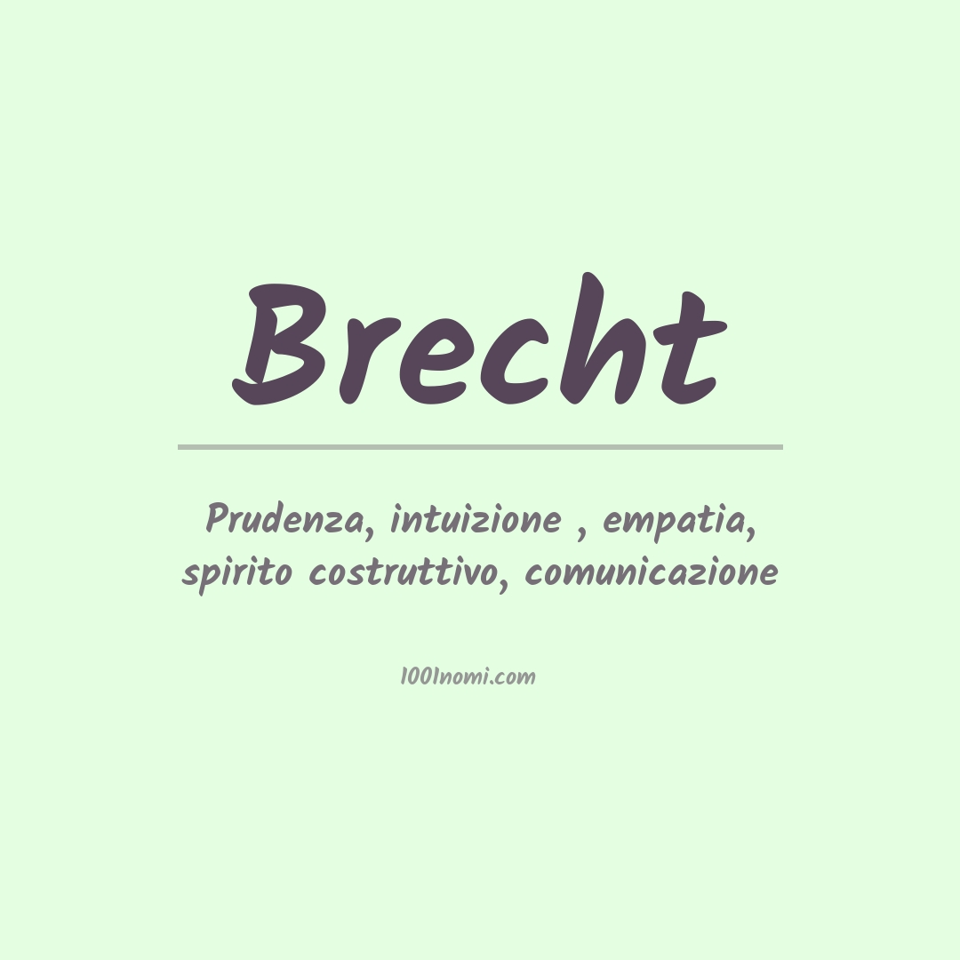 Significato del nome Brecht