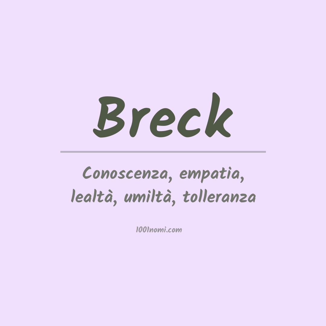 Significato del nome Breck