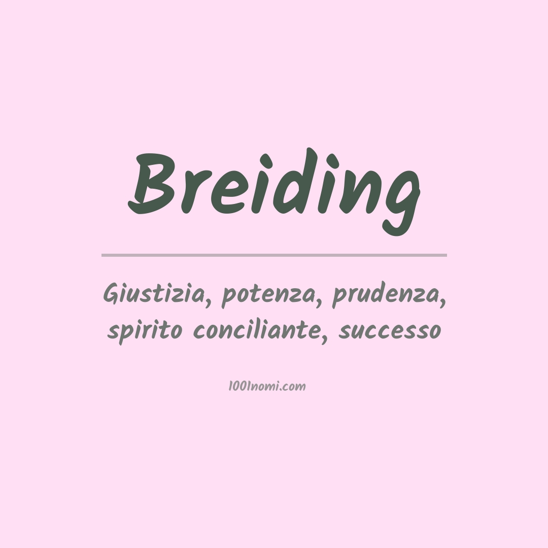 Significato del nome Breiding Significato del nome Breiding