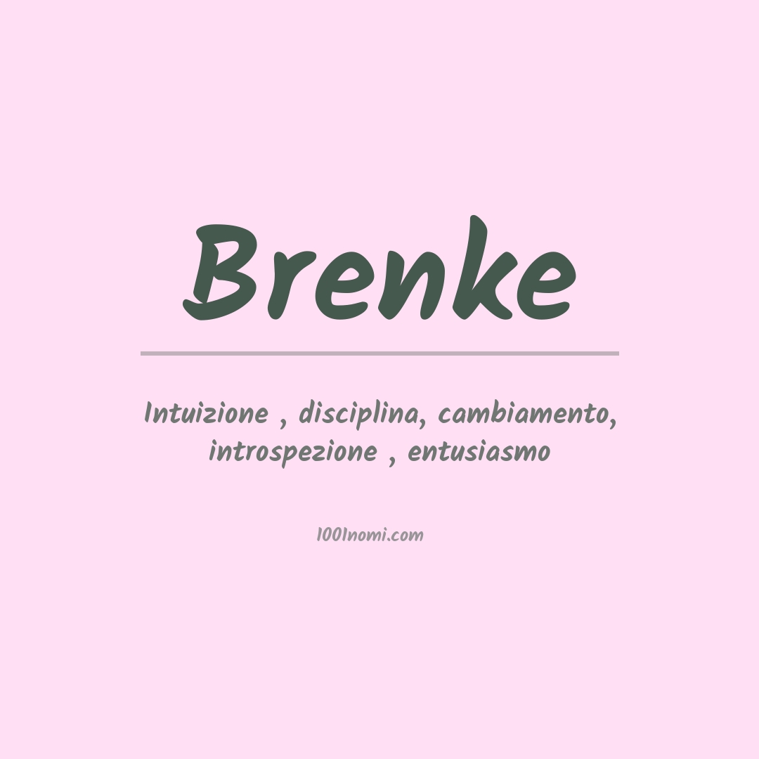 Significato del nome Brenke