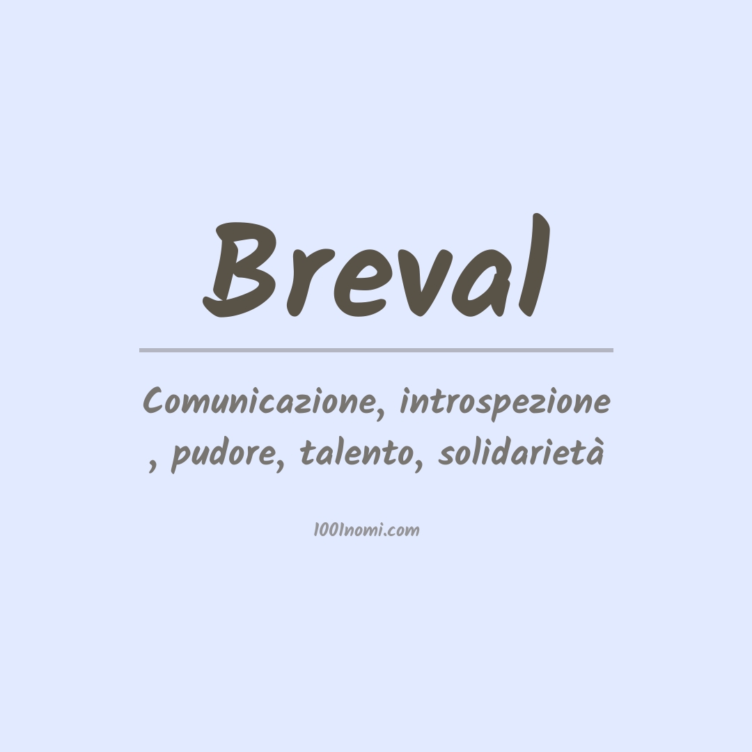 Significato del nome Breval Significato del nome Breval
