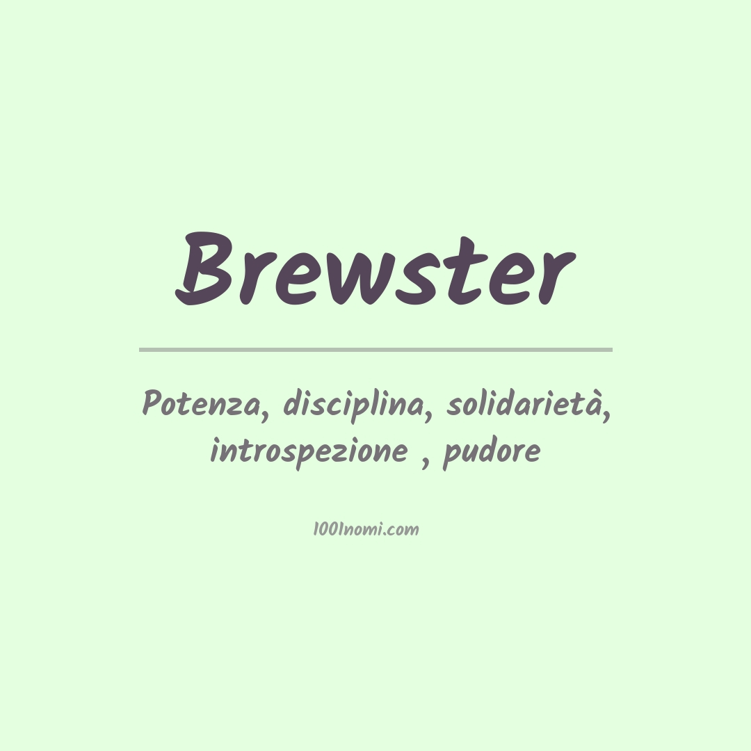 Significato del nome Brewster