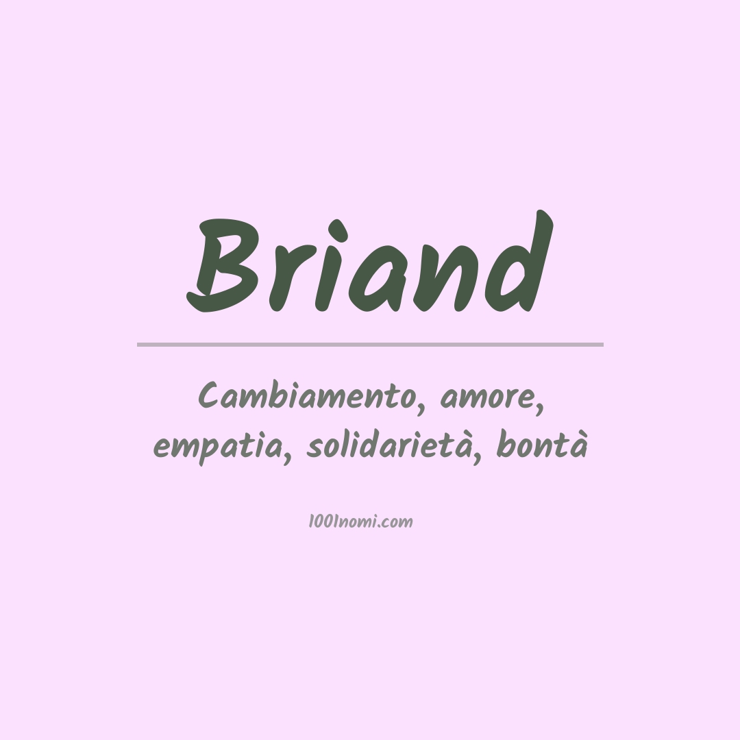 Significato del nome Briand