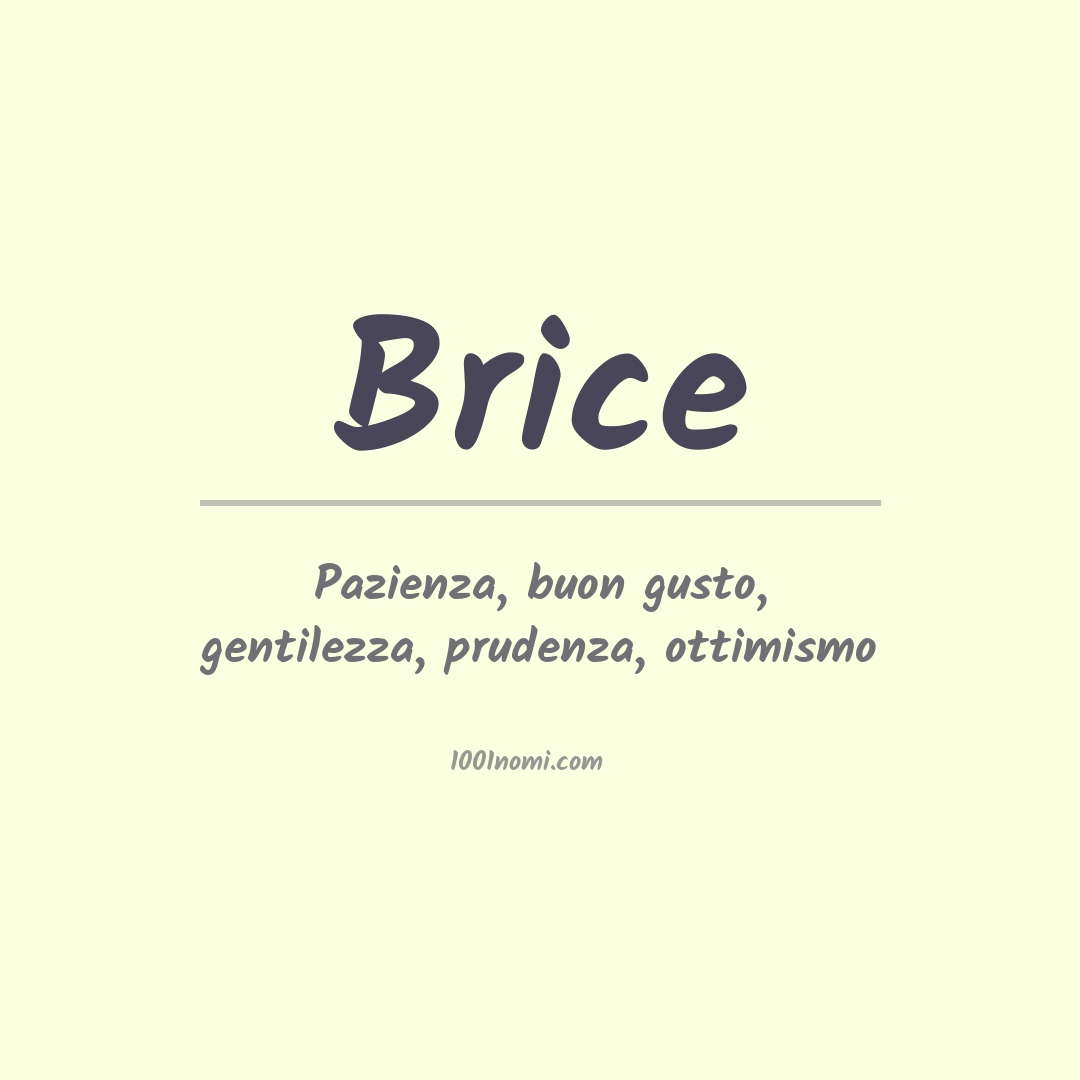 Significato del nome Brice