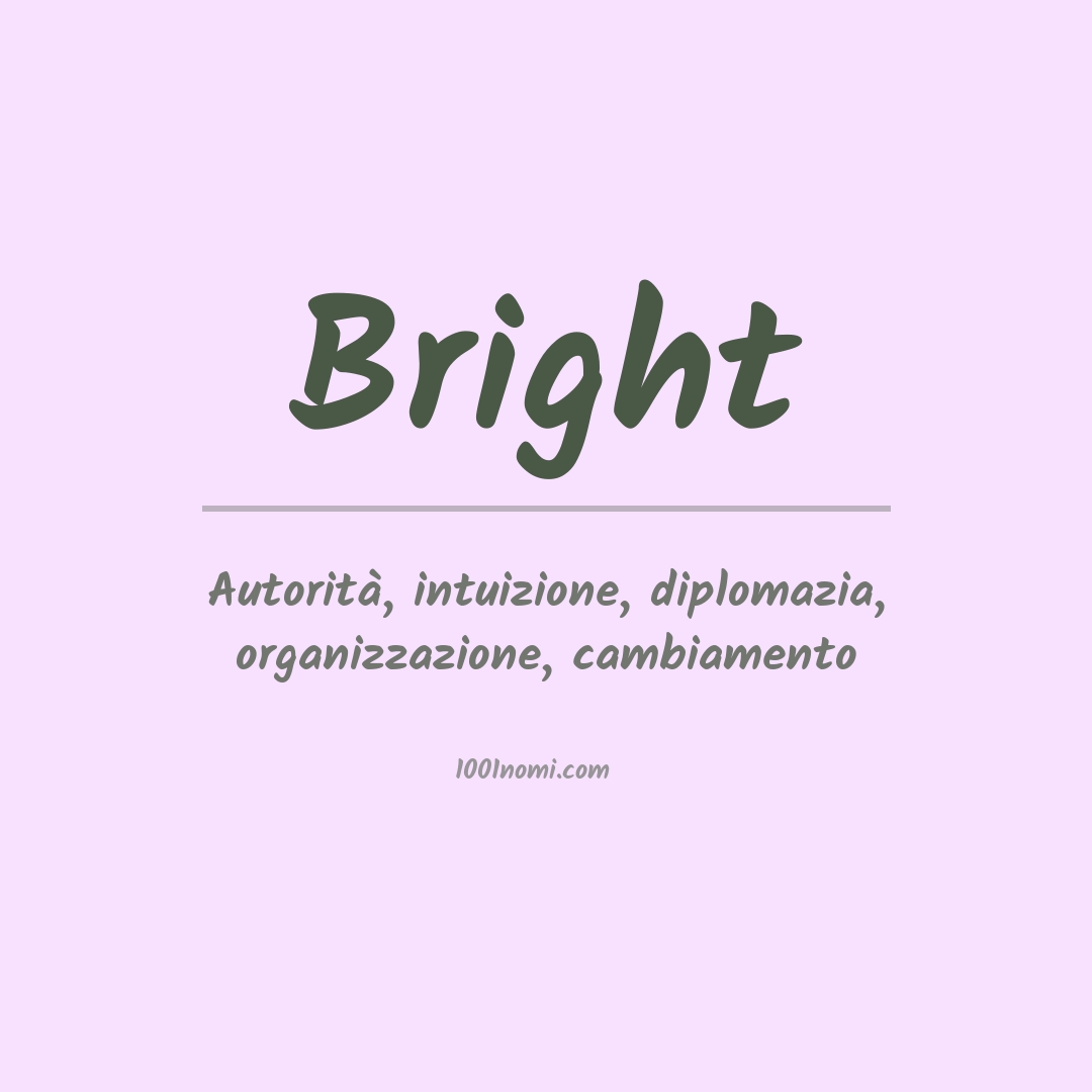 Significato del nome Bright